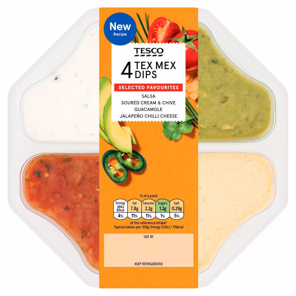 Tesco 4 Tex Mex Dips 400g