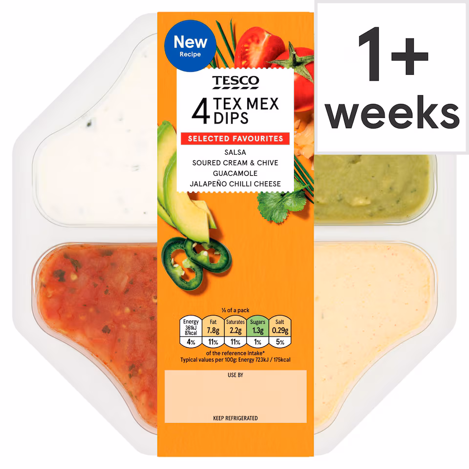 Tesco 4 Tex Mex Dips 400g