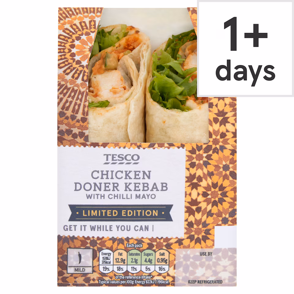 Tesco Doner Kebab Style Chicken Wrap