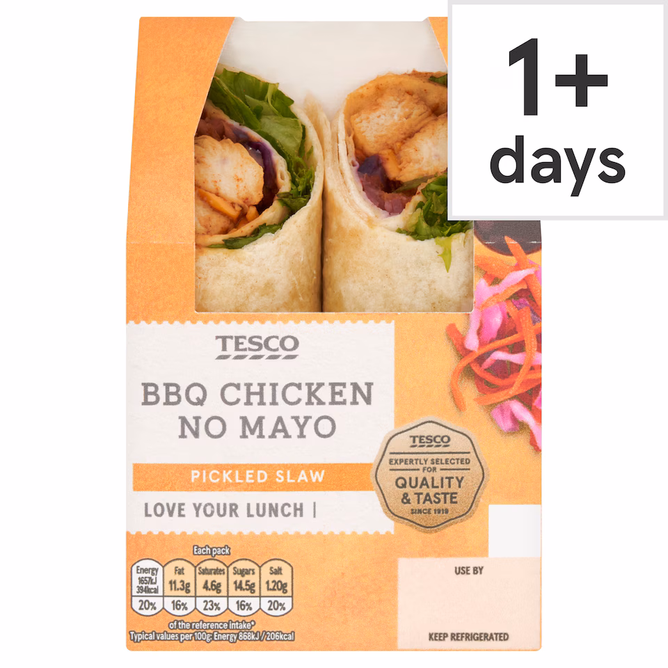 Tesco BBQ Chicken No Mayo Wrap