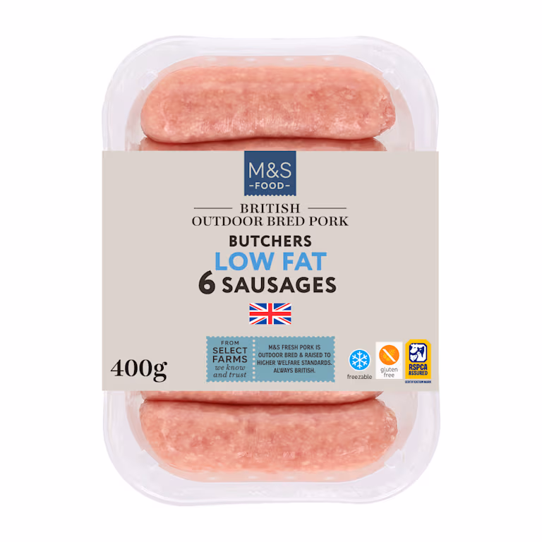 M&S 6 British Outdoor Bred Pork Butchers Sausages
