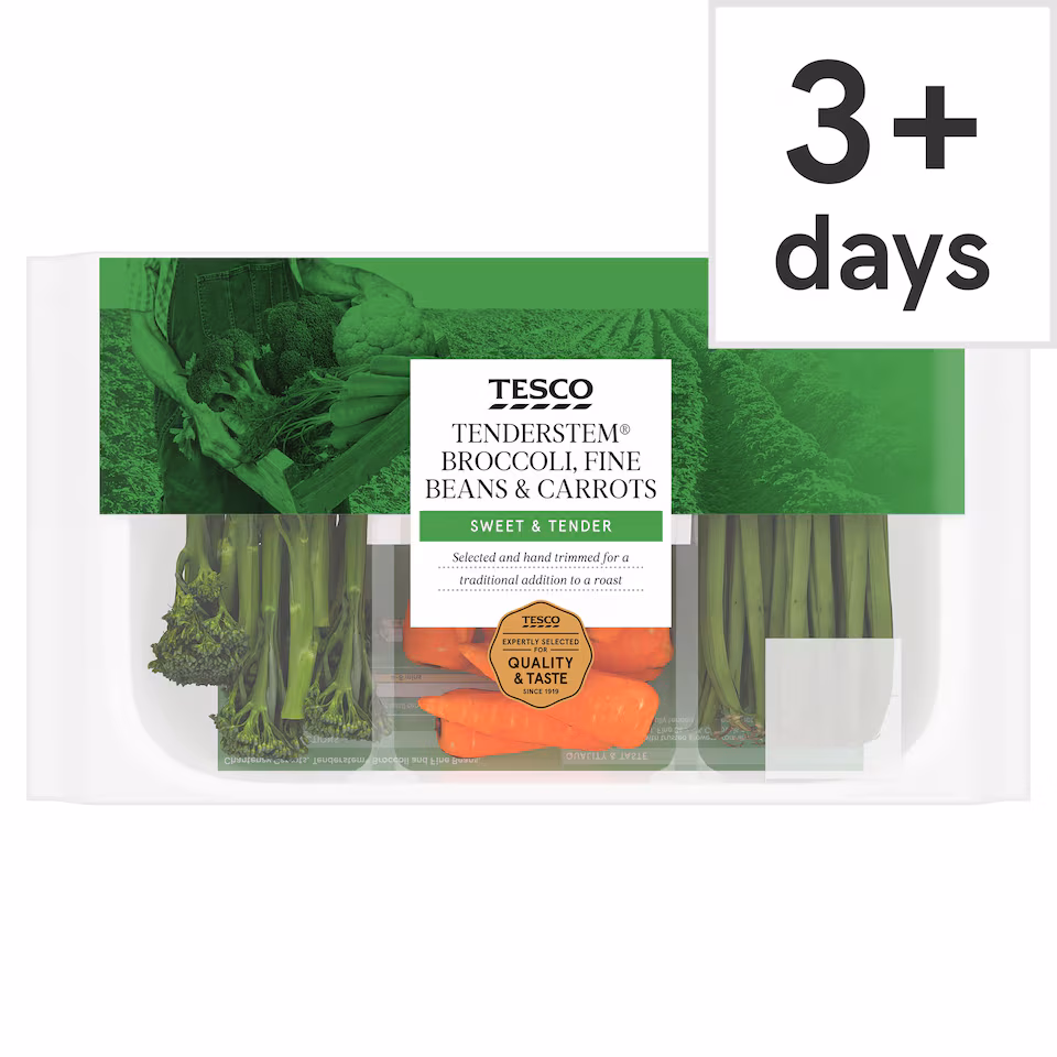 Tesco Tenderstem, Fine Beans and Carrots 190g