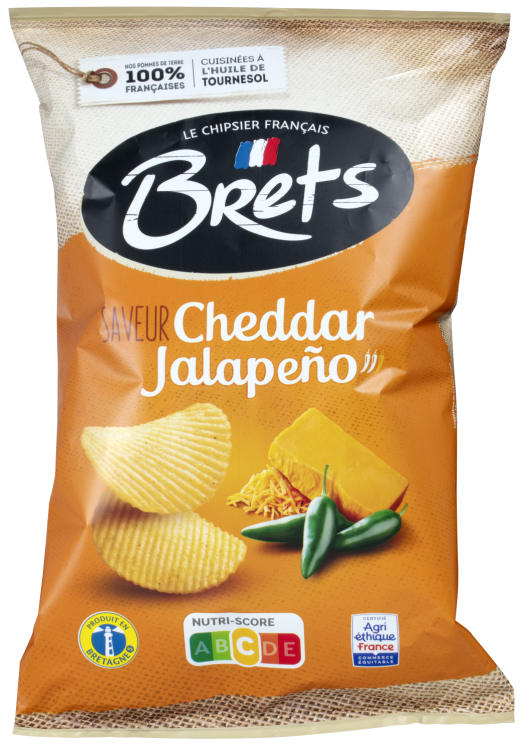 Brets Potetchips m/Cheddar&Jalapeño 125g