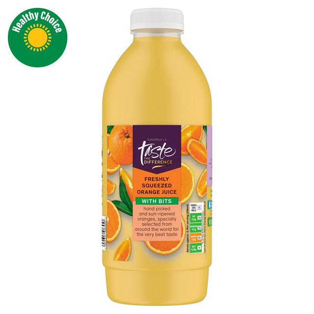 Sainsbury's Freshly Squeezed Orange Juice with Bits, Taste the Difference 1L