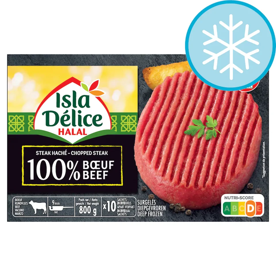 Isla Delice Halal 100% Beef Chopped Steak 800g