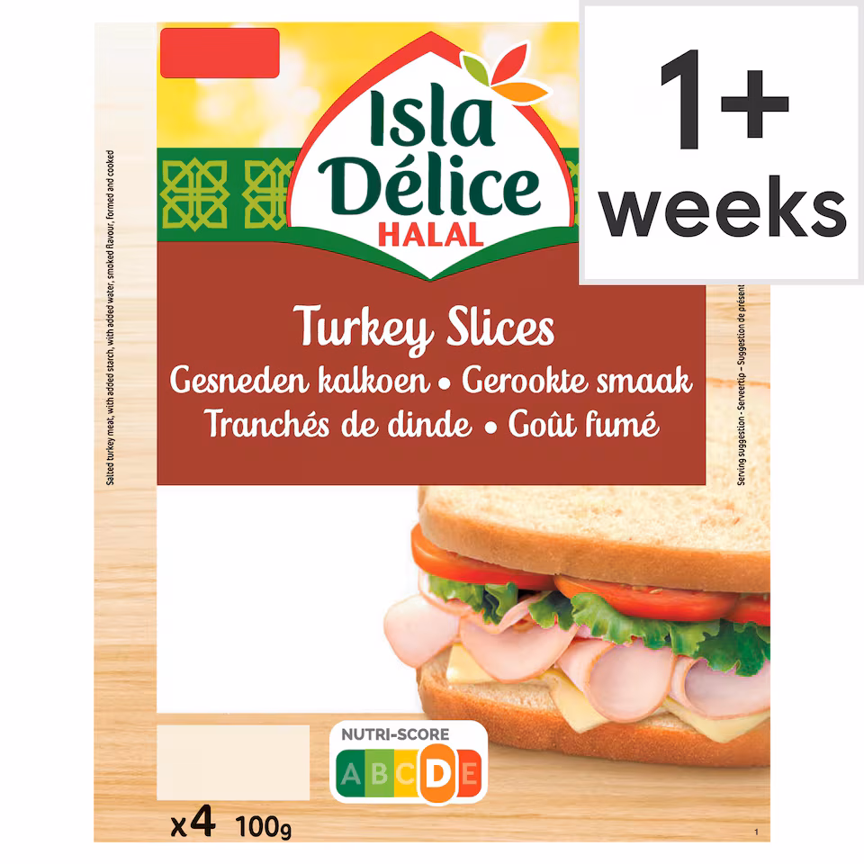Isla Delice Halal Turkey Slices 4 Pack 100g