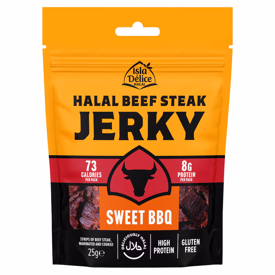 Isla Delice Halal Beef Steak Jerky Sweet BBQ 25g