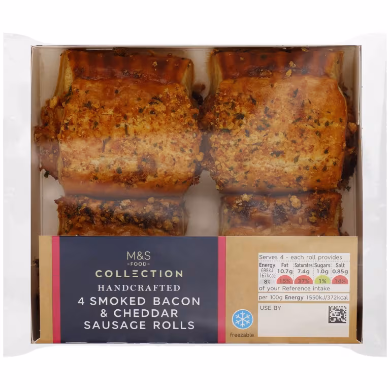 M&S Collection Handcrafted Smoked Bacon and Cheddar Sausage Rolls