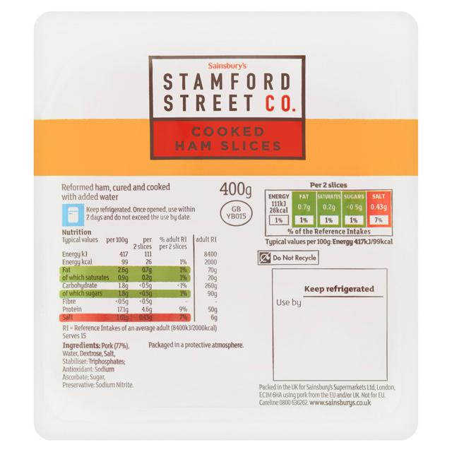 Stamford Street Co. Cooked Ham Slices 400g
