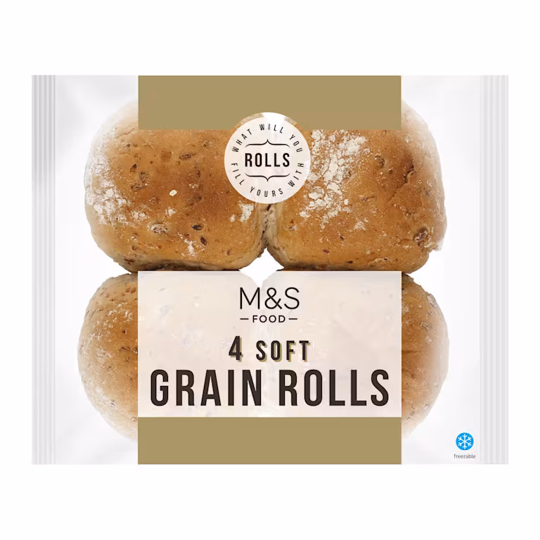 M&S 4 Soft Grain Rolls