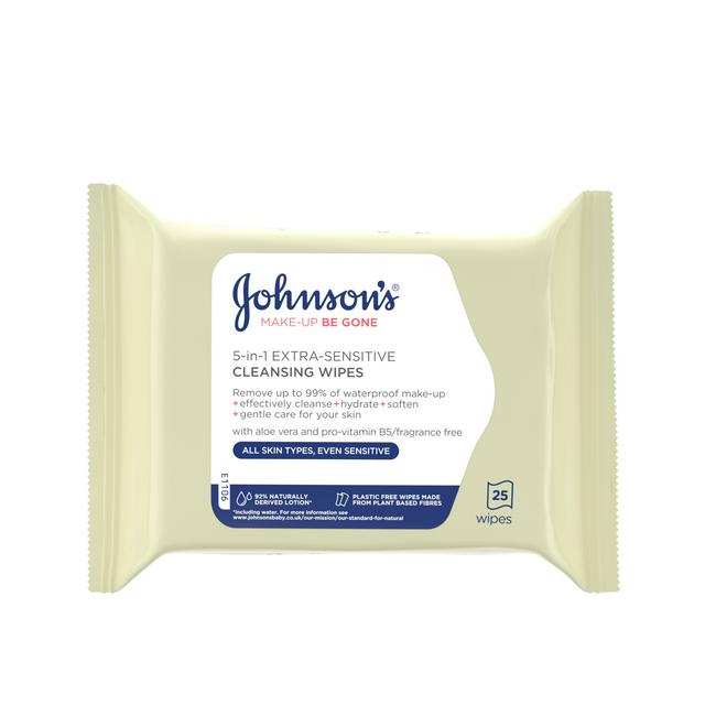 Johnson's Face Care MakeUp Be Gone Extra-Sensitive Wipes 25 Wipes