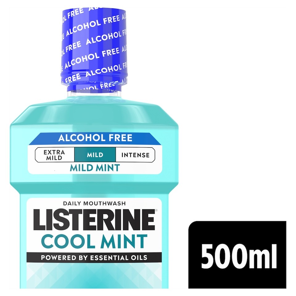 Listerine Zero Alcohol Cool Mint Milder Taste Mouthwash 500ml