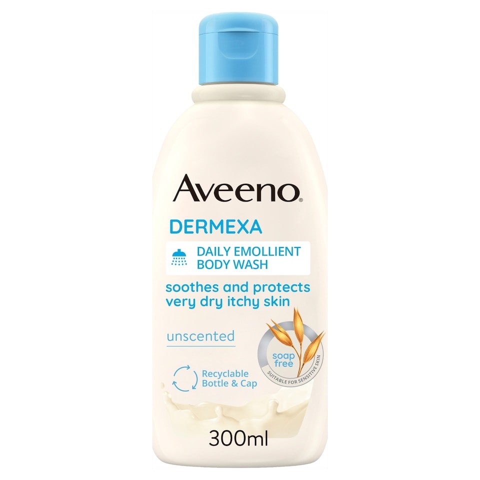 Aveeno Dermexa Daily Emollient Body Wash Soothes & Protects Dry Skin 300ml