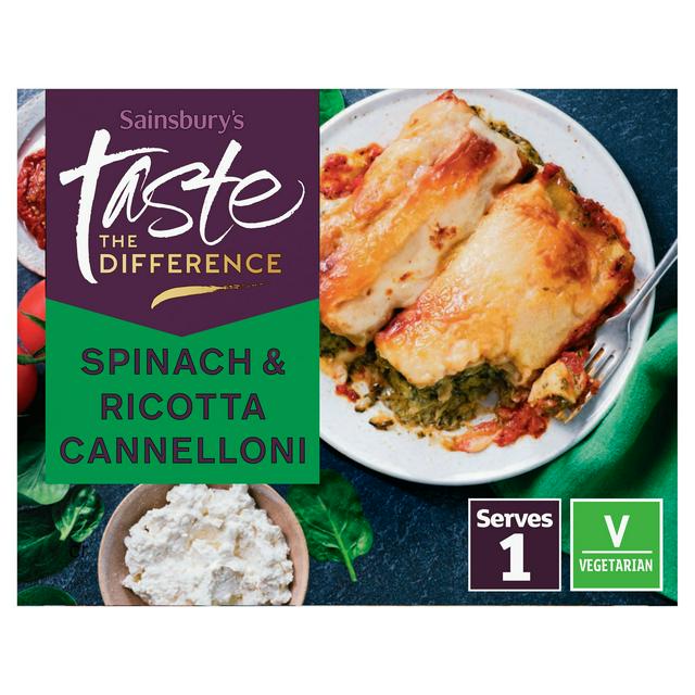Sainsbury's Spinach & Ricotta Cannelloni Ready Meal For 1, Taste the Difference 400g
