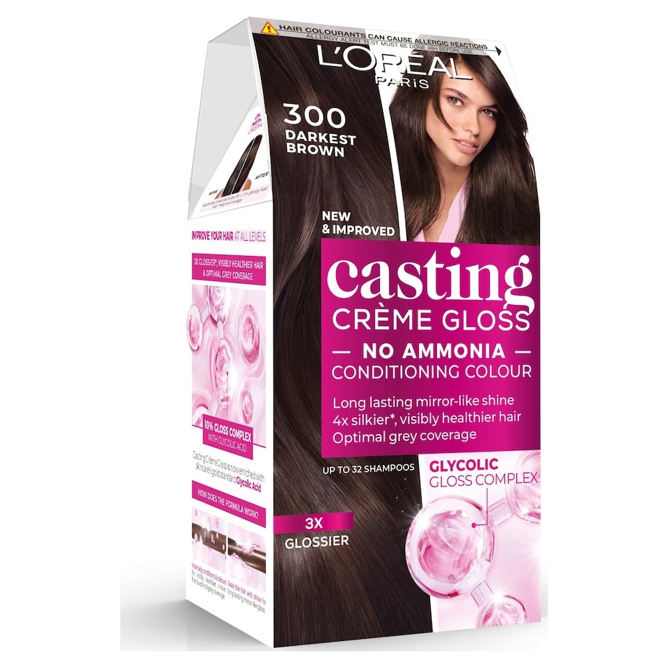 L'Oreal Paris Casting Creme Gloss 300 Darkest Brown Semi-Permanent Hair Dye