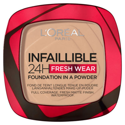 L'Oreal Paris L'Oreal Paris Foundation, Infallible 24H Fresh Wear Foundation in Powder, Shade 130 True Beige, 9g