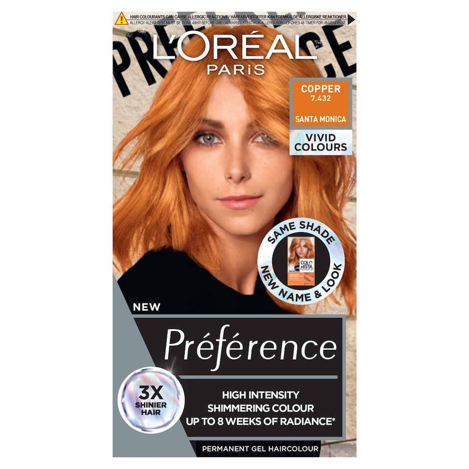 L'Oreal Paris Preference Permanent Gel Hair Dye - Copper 7.432