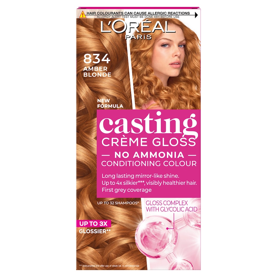 L'Oreal Paris Casting Creme Gloss 834 Amber Blonde Semi-Permanent Hair Dye