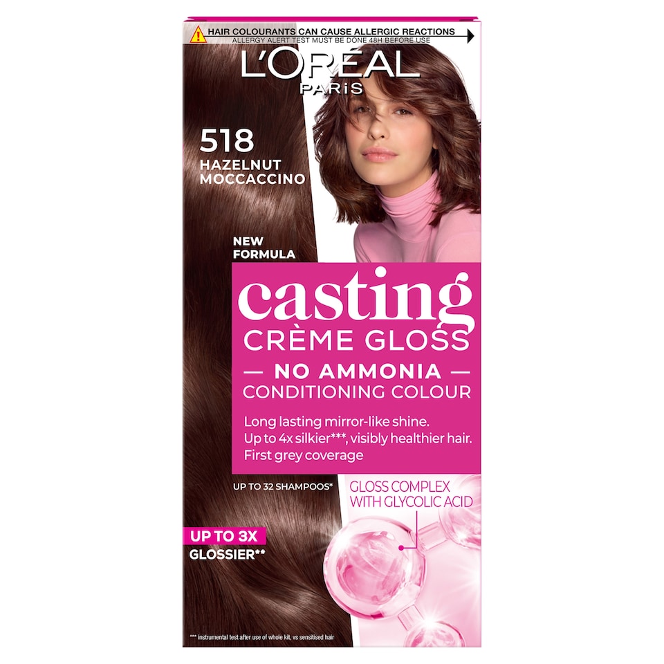 L'Oreal Paris Casting Creme Gloss 518 Hazelnut Moccaccino Semi-Permanent Hair Dye