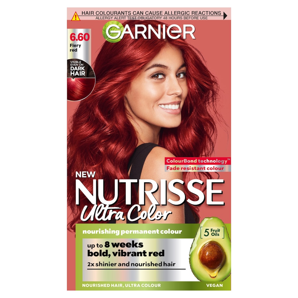 Garnier Nutrisse Ultra Color Intense Permanent Colour - 6.60 Fiery Red