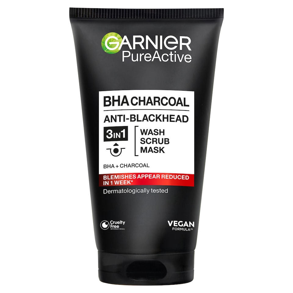 Garnier Pure Active 3 In 1 Charcoal Face Wash 150Ml
