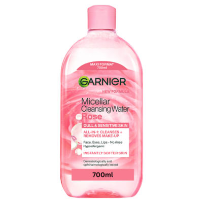 Garnier Micellar Rose Water, Gentle face Cleanser  Makeup Remover, Cleanse  Glow Formula, 700ml