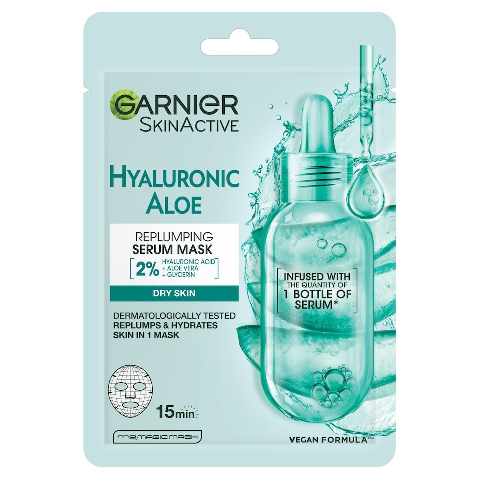 Garnier Hyaluronic Aloe Replumping Serum Mask 28g