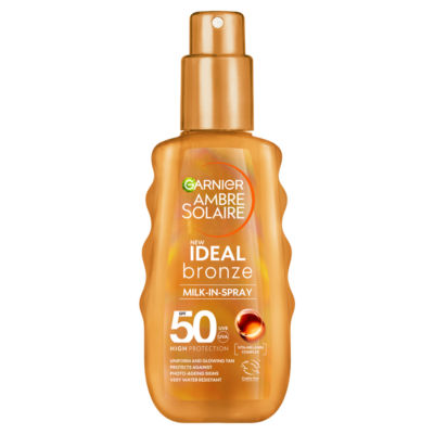 Garnier Ambre Solaire Ideal Bronze SPF50 Sun Protection Milk-In Spray 150ml