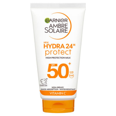 Garnier Ambre Solaire Hydra 24H Protect SPF50+ Sun Cream Travel Lotion 50ml