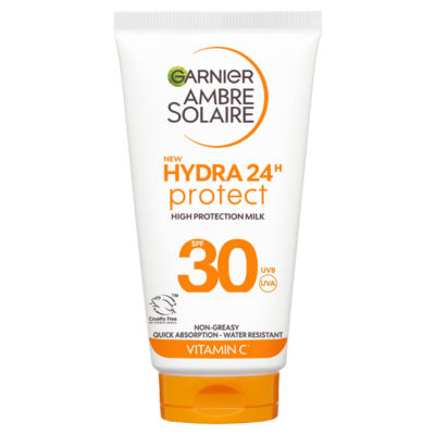 Garnier Ambre Solaire Hydra 24H Protect SPF30 Sun Cream Travel Lotion 50ml