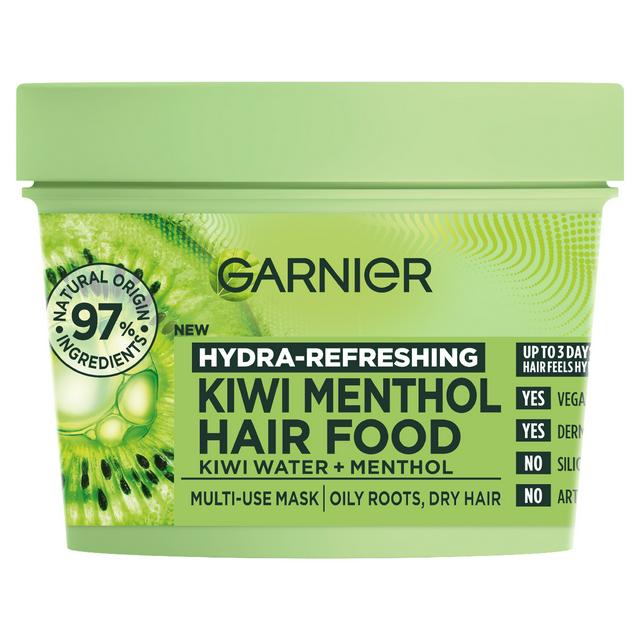 Garnier 400ml Hydra Refreshing Kiwi Menthol Hair Food Multi Use Treatment Mask