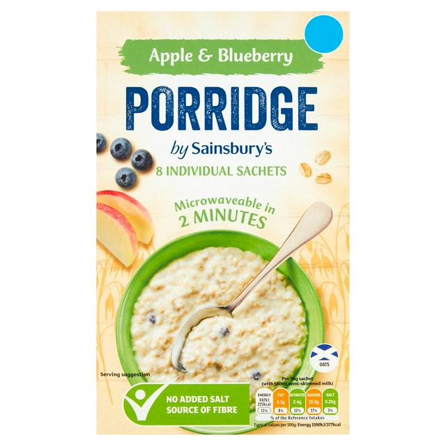 Sainsbury's Apple & Blueberry Porridge 8 x 36g (288g)
