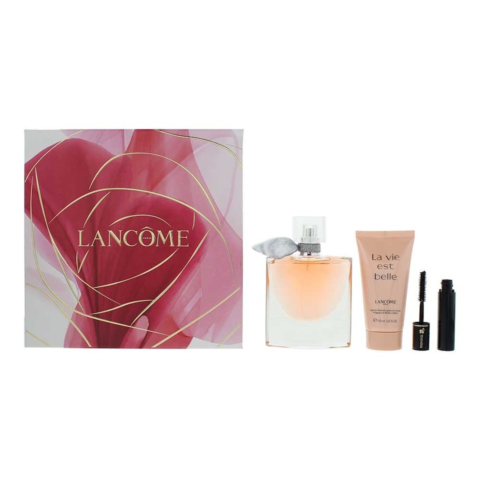 Lancome La Vie Est Belle Gift Set 50ml EDP Spray - Mascara 2ml - Body Lotion 50ml