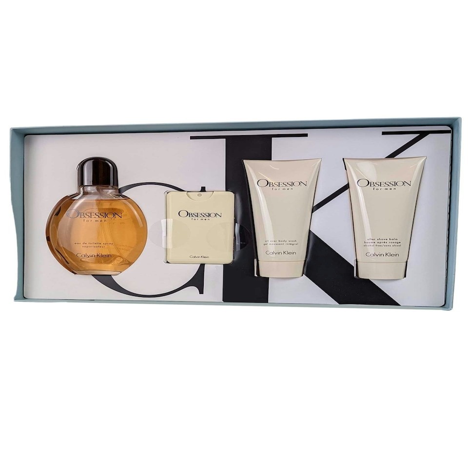 Obsession For Men cK Eau de Toilette Spray 125ml EDTS 20ml, After Shave Balm 100ml, Wash Calvin Klein