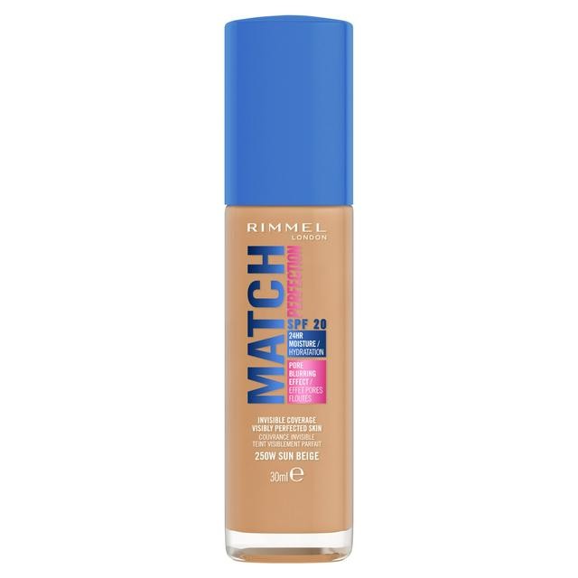 Rimmel London Match Perfection Foundation 250W Sun Beige SPF20 30ml