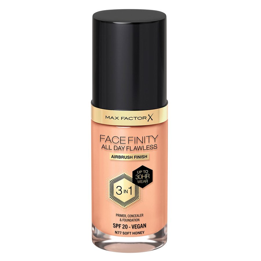 Max Factor Facefinity All Day Flawless 3-In-1 Foundation #N77 Soft Honey 30ml