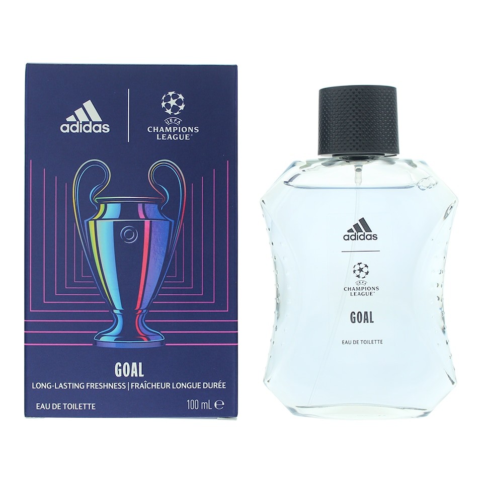 Adidas Champions League Goal Eau de Toilette 100ml Spray for Him | Blue | Blue | Regular Size