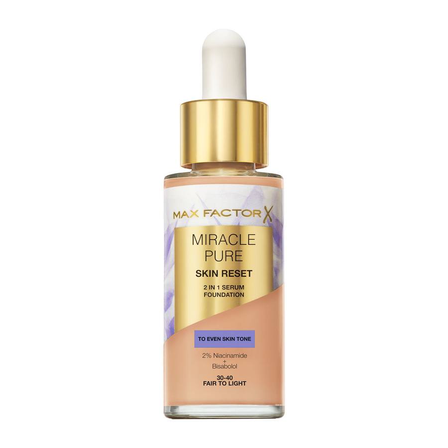 Max Factor Miracle Pure Skin Reset 2 In 1 Serum Foundation Fair To Light 30ml