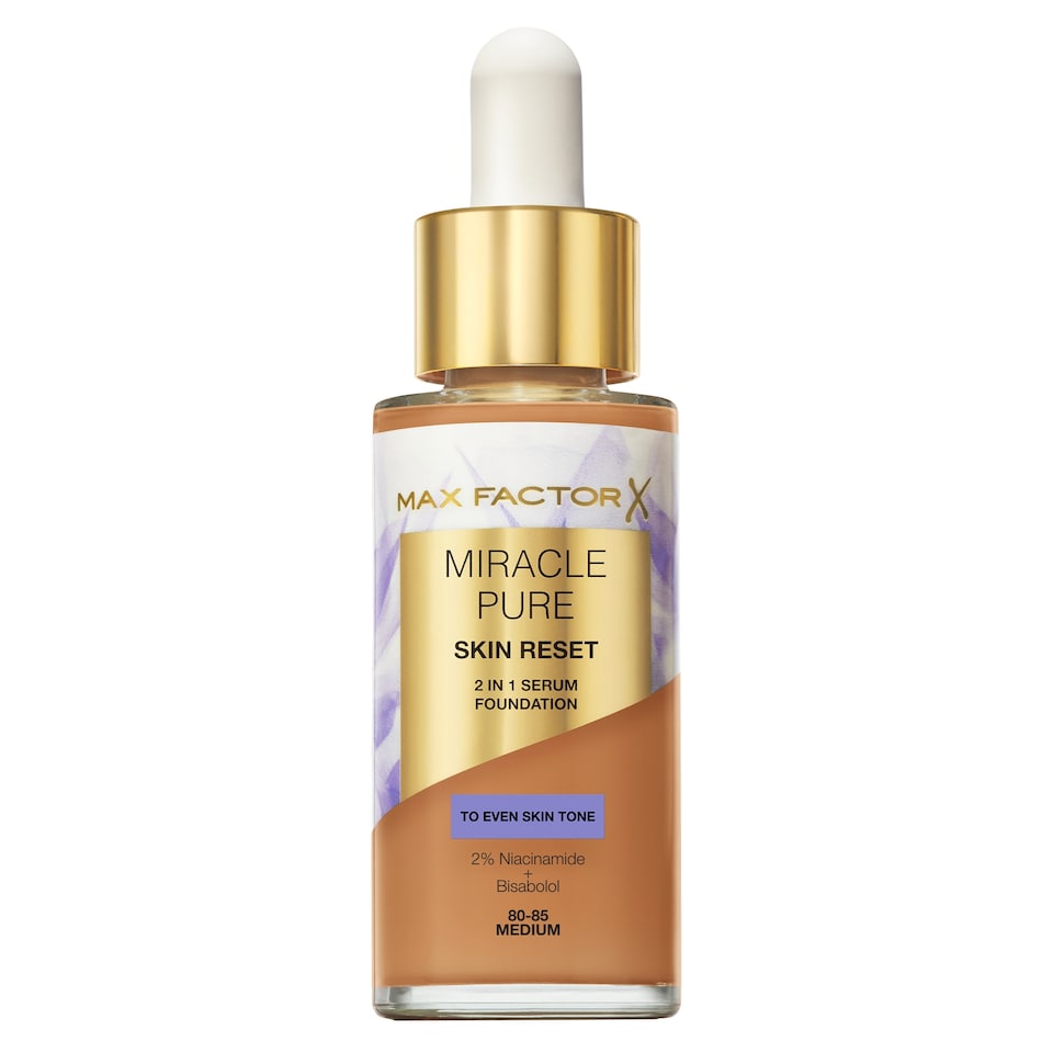 Max Factor Miracle Pure Serum Foundation 80 - 85 Medium 30ml