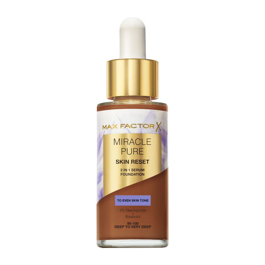 Max Factor Miracle Pure Skin Reset 2 In 1 Serum Foundation Deep To Very Deep 30ml