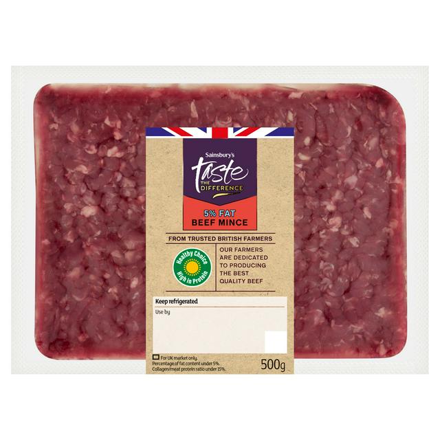 Sainsbury's British Beef Mince 5% Fat , Taste the Difference 500g