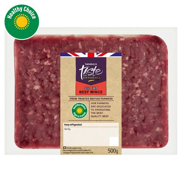 Sainsbury's British Beef Mince 5% Fat , Taste the Difference 500g