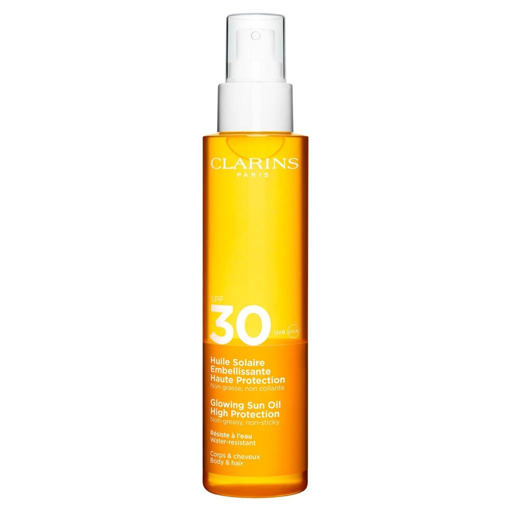 Clarins Glowing Sun Oil High Protection SPF30 Body & Hair 150 ml