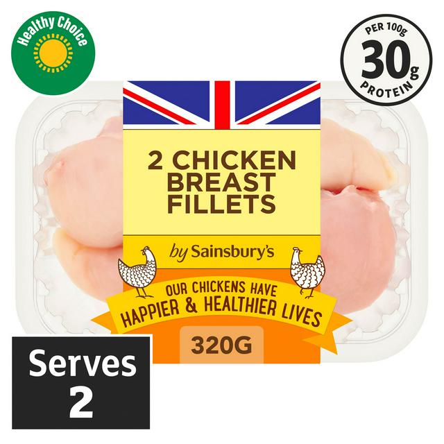 Sainsbury's 320g British Fresh Skinless & Boneless Chicken Breast Fillets
