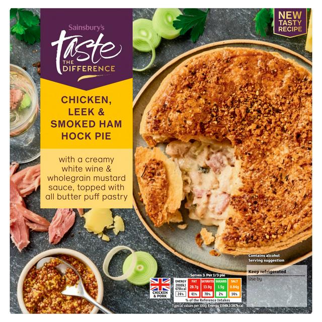 Sainsbury's Chicken, Wiltshire Ham Hock & Leek Pie, Taste the Difference 500g