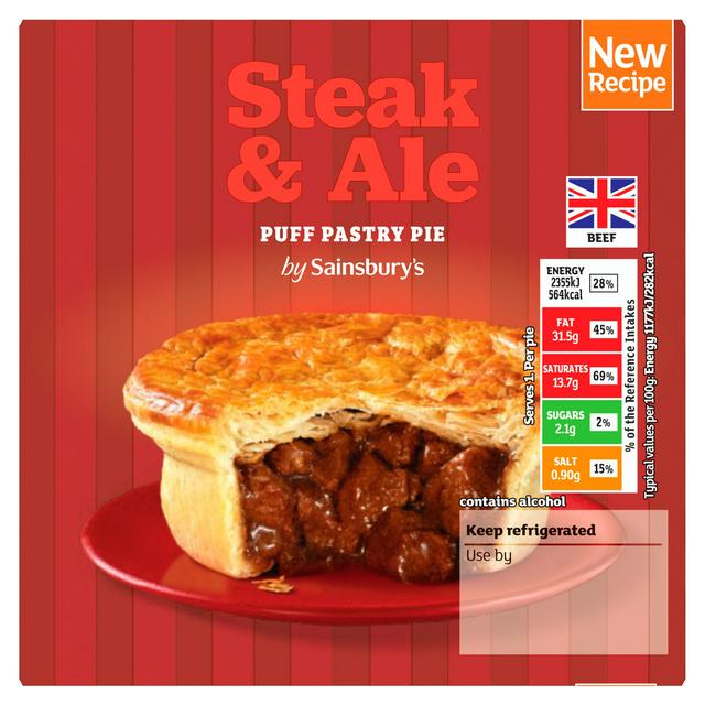 Sainsbury's Steak & Ale Puff Pastry Pie 200g