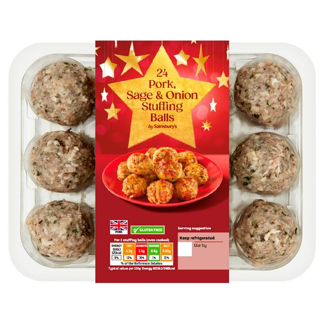 Sainsbury's Pork Sage & Onion Stuffing Balls x24 720g