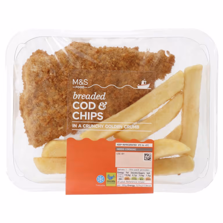 M&S Breaded Cod and Chips