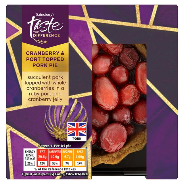 Sainsbury's Cranberry & Port Pork Pie, Taste the Difference 440g