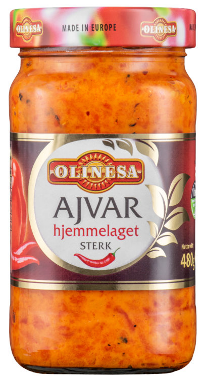 Ajvar Hjemmelaget Sterk 480g Olinesa